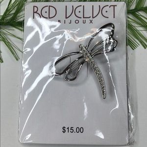 🍭 red velvet bijoux dragonfly brooch silver